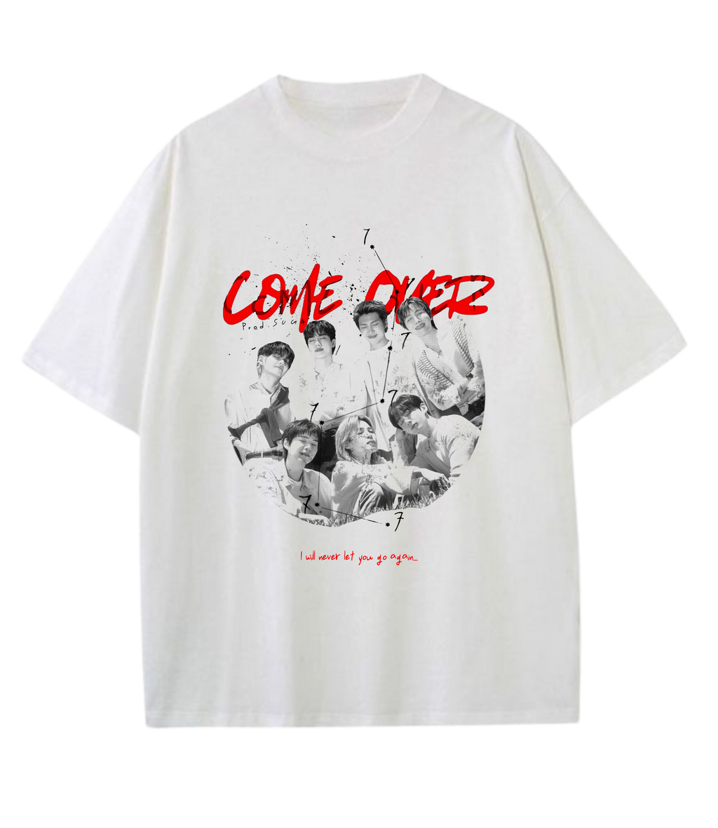 Playera Oversize COME OVER - BTS (blanco)