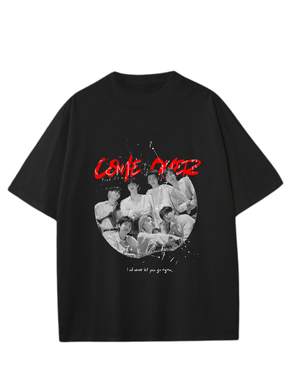 Playera Oversize COME OVER - BTS (negro)