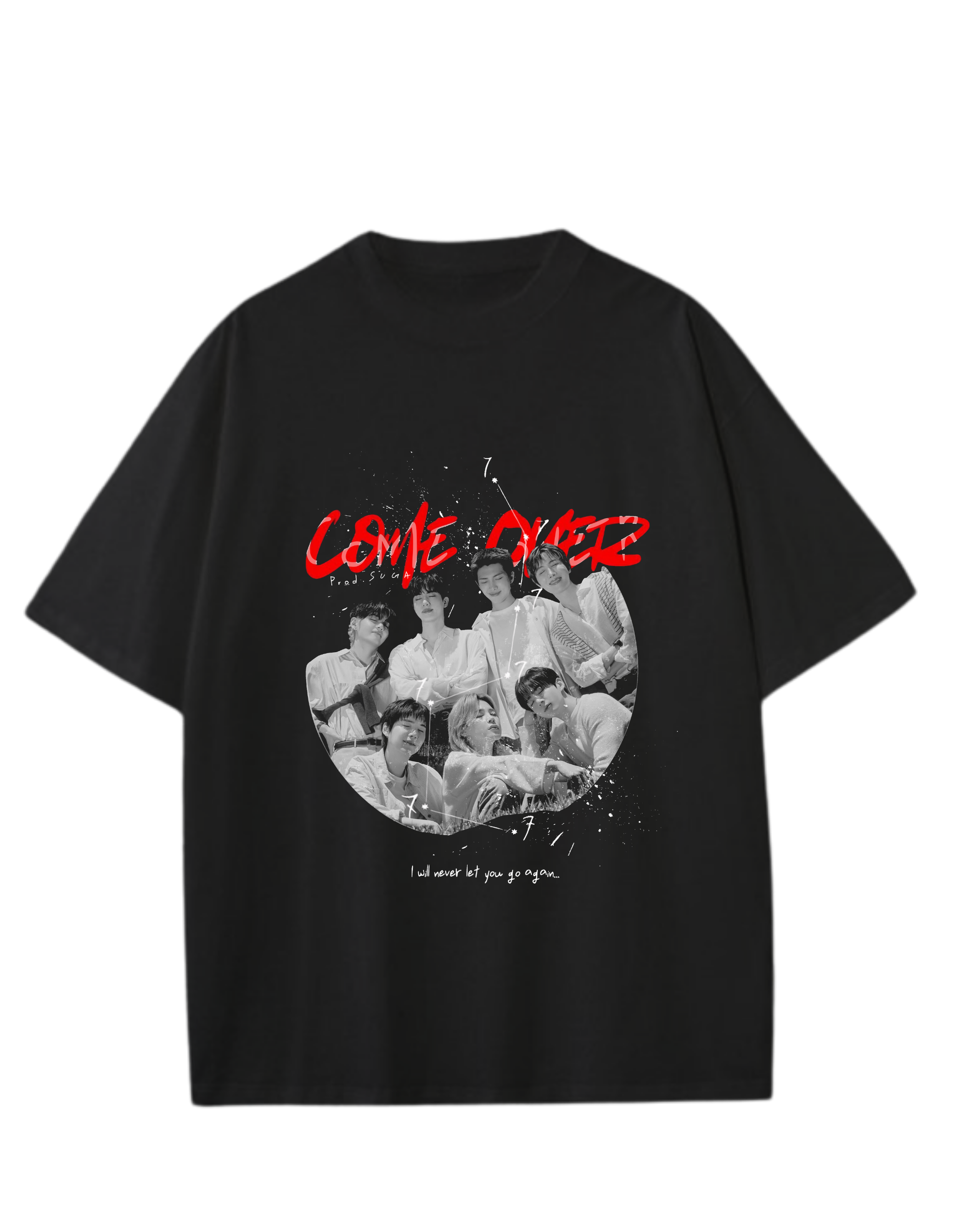 Playera Oversize COME OVER - BTS (negro)