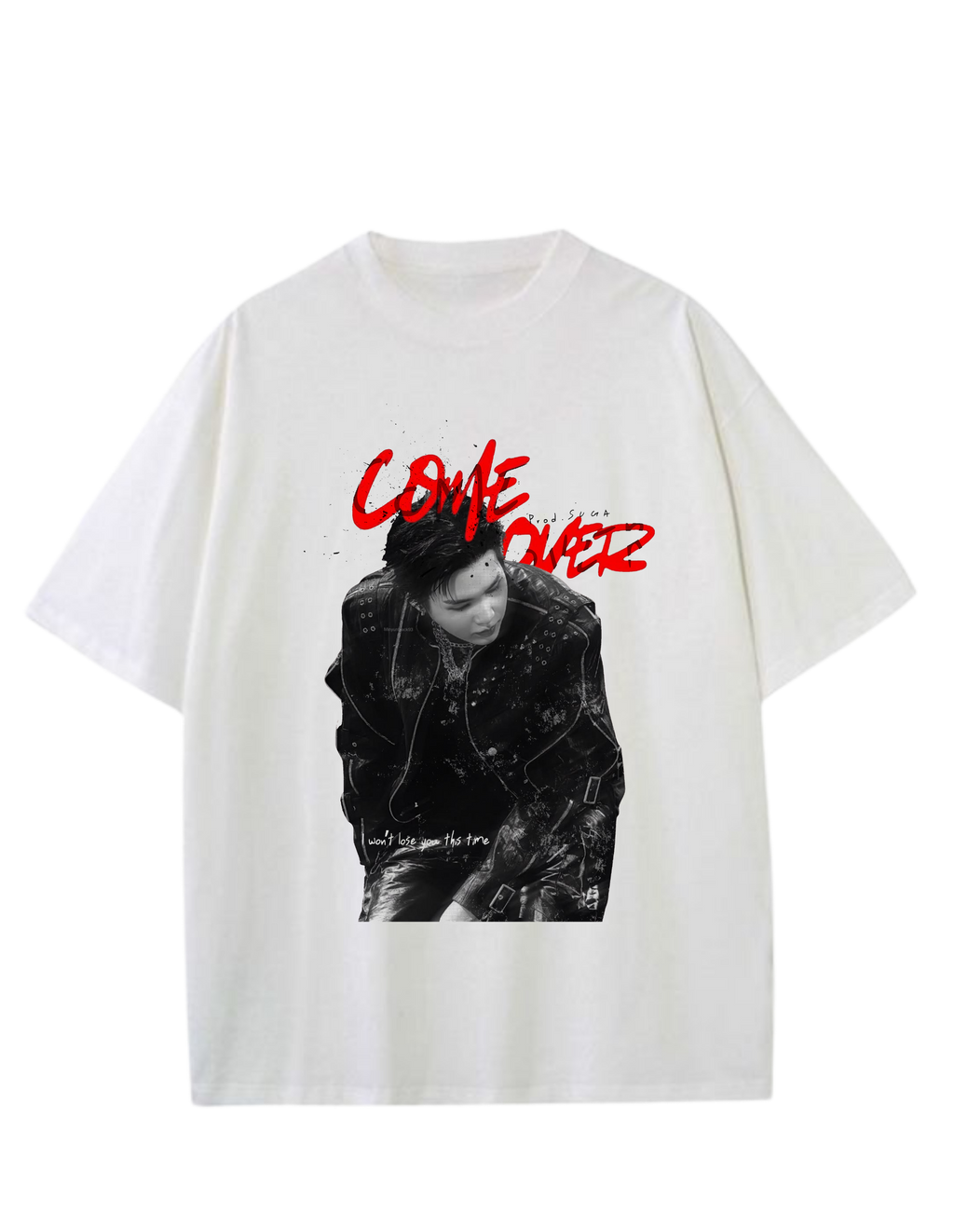 Playera Oversize COME OVER - SUGA (blanco)