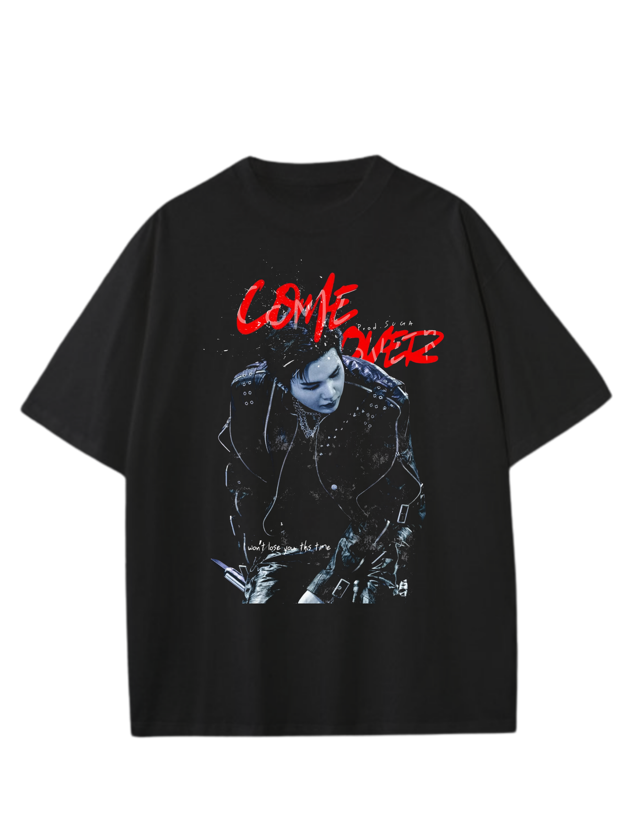 Playera Oversize COME OVER - SUGA (negro)